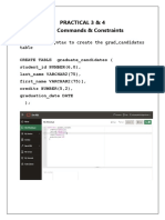 Practical 3 & 4 DDL Commands & Constraints