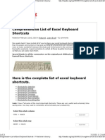 Comprehensive List of Excel Keyboard Shortcuts - 97 Shortcuts To Boost Your Productivity - Chandoo