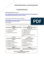 A-Level TransitionWork 2019 Economics