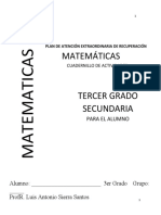 Cuadernillo de Actividades. TERCER Grado