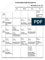 Class Schedule For The First Semester of The 2021-2022 Academic Year