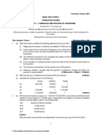 Test Series: March, 2022 Mock Test Paper 1 Foundation Course Paper - 1: Principles and Practice of Accounting