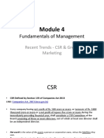 Fundamentals of Management: Recent Trends - CSR & Green Marketing