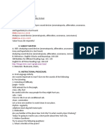 I. OBJECTIVE/S: Analyzes Sound Devices (Onomatopoeia, Alliteration, Assonance