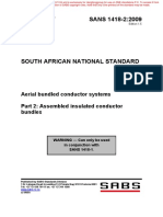 SANS 1418-2 2009 Aerial Bundled Conductor Systems - Part 2 Assembled Insulated Conductor Bundles