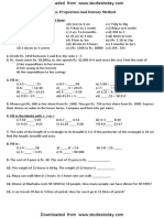 CBSE Class 6 Maths Ratio & Proportion Worksheet