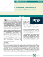 Judgement of Federal Shariat Court: Background, Introduction and Recommendations