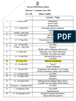 Week Dates Lesson / Topic: Sarasas Witaed Korat School Semester: Academic Year: 2022 Class: M6 Subject: English