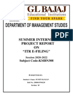 Summer Internship Project Report ON "Itr E-Filing": Subject Code:KMBN308
