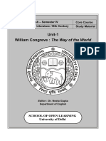 Unit-1 William Congreve: The Way of The World: B.A. (Hons.)