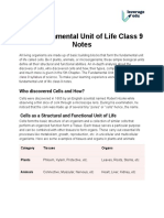 The Fundamental Unit of Life Class 9 Notes