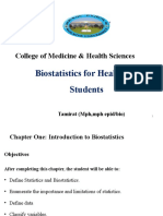 Biostatistics For Health Science Students: College of Medicine & Health Sciences