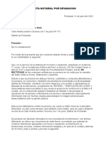 Carta Notarial Por Difamacion