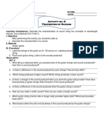 Activity Sheet - Properties of Sound