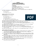 Class-X Mathematics Worksheet Chapter-4: Quadratic Equations