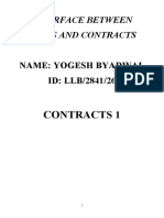 Interface Between Torts and Contracts: Name: Yogesh Byadwal ID: LLB/2841/26