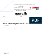 "POH" Scholarships For Six Sri Lankan Students