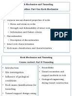 Rock Mechanics and Tunneling Course Outline: Part One Rock Mechanics