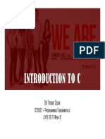 Introduction To C: ICT1002 - P F AY19-20 T1 W 8