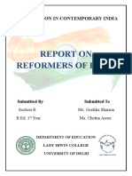 Report On Reformers of India: F1: Education in Contemporary India