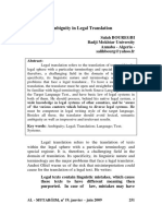 Ambiguity in Legal Translation: Salah Bouregbi Badji Mokhtar University Annaba - Algeria - Salihbourg@