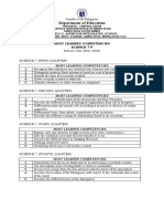 Department of Education: Most Learned Competencies Science 7-9