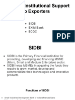 Financial Institutional Support To Exporters: Sidbi EXIM Bank Ecgc