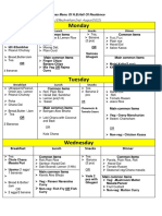 Monday: Mess Menu of H.B.Hall of Residence