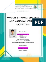 Module 5: Human Security and National Security (Activities) : Submitted By: Lagrimas, Ronnel M. Bsed-Science 1 Nstp-Cwts