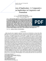 The Interpretation of Implicature A Comparative Study Between Implicature in Linguistics and Journalism