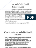 PHC Maternal and Child Health Services
