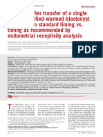 Live Birth After Transfer of A Single Euploid Vitrified-Warmed Blastocyst According To Standard Timing vs. Timing As Recommended by Endometrial Receptivity Analysis