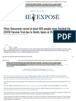 1.pfizer Documents Reveal at Least 800 People Never Finished The COVID Vaccine Trial Due To Death, Injury or Withdrawn Consent - The Expose