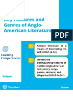 English 9 - Unit 1 - Lesson 2 - Features of Anglo American Literature
