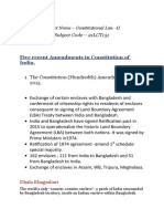 Recent Amendments in Constitution