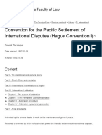 Convention For The Pacific Settlement of International Disputes (Hague Convention I) - The Faculty of Law