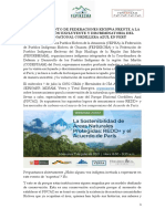 PRONUNCIAMIENTO DE FEDERACIONES KICHWA FRENTE A LA CONSERVACIÓN EXCLUYENTE Y DISCRIMINATORIA DE LA ONG CIMA Y EL ESTADO. Final