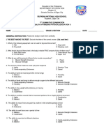 P.E. 3 (1st Quarter Summative Examination)