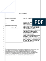 Objection To Papers Filed by An Attorney Under Fed Rule 12 (B) (6) by Lawyers Are Not Facts Before The Court