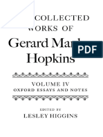 Hopkins, Gerard Manley - The Collected Works of Gerard Manley Hopkins - Volume IV - Oxford Essays and N