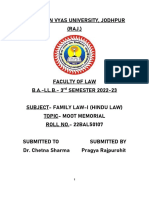 Hindu Law - Moot Memorial 3rd Semester (2022-23)