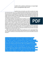 The Effect of Mental Health On The Academic Performance of Senior High Students in Pinagbuhatan High School