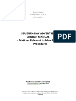 Church Manual Matters of Procedure and Membership