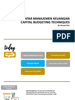 Manajemen Keuangan Lanjutan - Capital BUdgeting