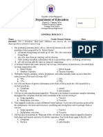 General Biology 1 Final Exam 2nd Quarter