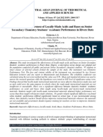 Imperative Effectiveness of Locally-Made Acids and Bases On Senior Secondary Chemistry Students' Academic Performance in Rivers State