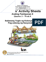 Learners' Activity Sheets: Araling Panlipunan 8