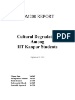 Cultural Degradation Among IITK Students