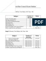 Bangladesh Bar Council Exam Outline