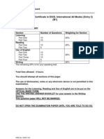 B1 Entry Level 3 Dec 2008 Reading, Listening, Use of English